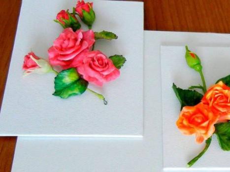 מלאכת יד - פרחים עשויים פורצלן קר פורצלן קר פיסול פרחי גן